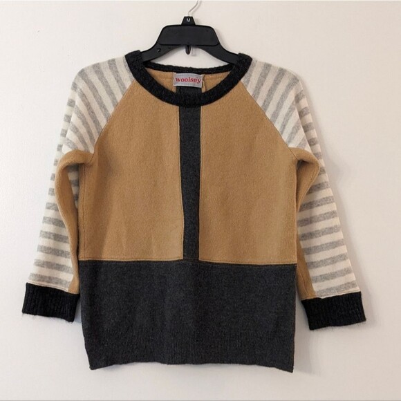 Woolsey Wool color block geometric sweater. - Picture 1 of 3